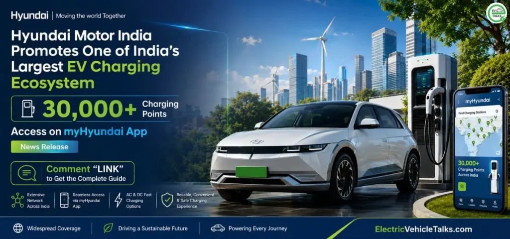 this is the image of Hyundai Motor India EV Charging Network Crosses 30,000 Charging Points