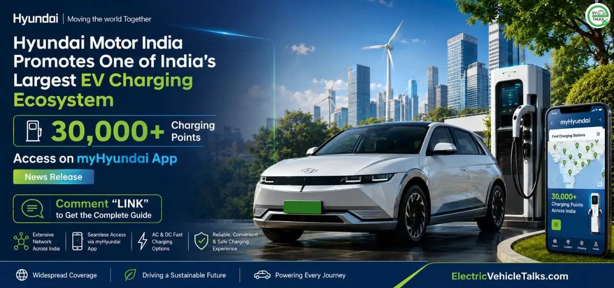 this is the image of Hyundai Motor India EV Charging Network Crosses 30,000 Charging Points
