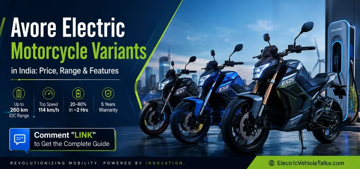 this is the image ofAvore Electric Motorcycle Variants in India