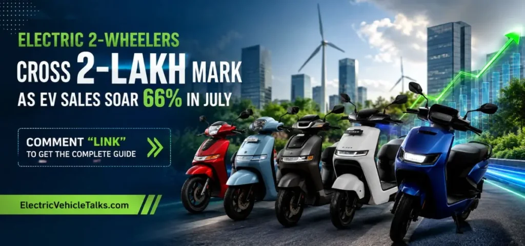 this is the image of Electric 2-wheelers cross 2-Lakh mark