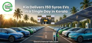 this is the image of Kia Delivers 150 Syros EVs in a Single Day in Kerala