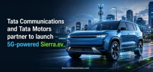 this is them image of Tata Communications and Tata Motors Partner for 5G Sierra.ev