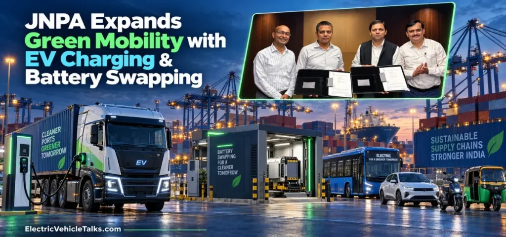 this is the image of JNPA EV Charging Expansion Adds Five Battery Swapping Hubs