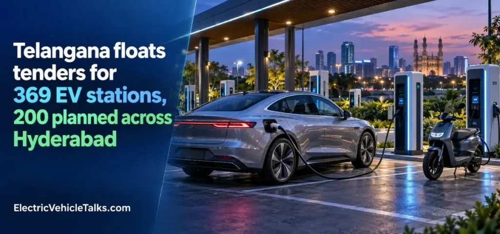 this is the image of Telangana floats tenders for 369 EV stations