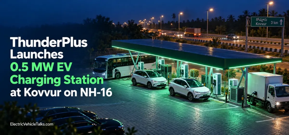 this is the image of ThunderPlus Launches 0.5 MW EV Charging Station