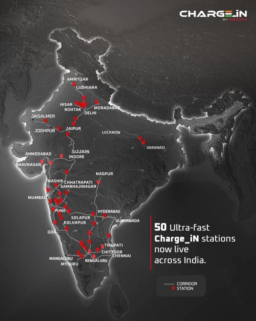this is the image of Mahindra Charge_iN 50 EV Charging Locations in India