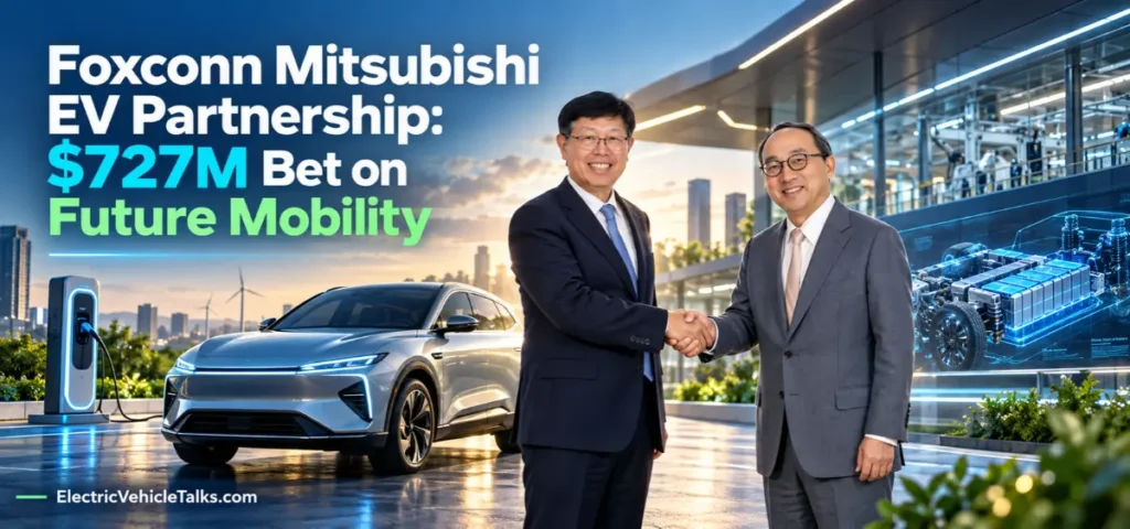 this is the image of Foxconn Mitsubishi EV Partnership