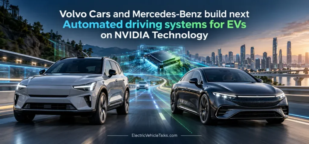 this is the image of Volvo and Mercedes-Benz. Choose NVIDIA AI for Future EVs