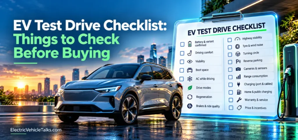 This is the image ofEV test drive Checklist
